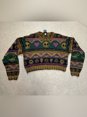 Disney Her Universe Nightmare Before Christmas Jack Skellington Cropped Sweater